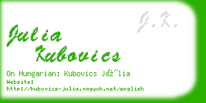 julia kubovics business card
